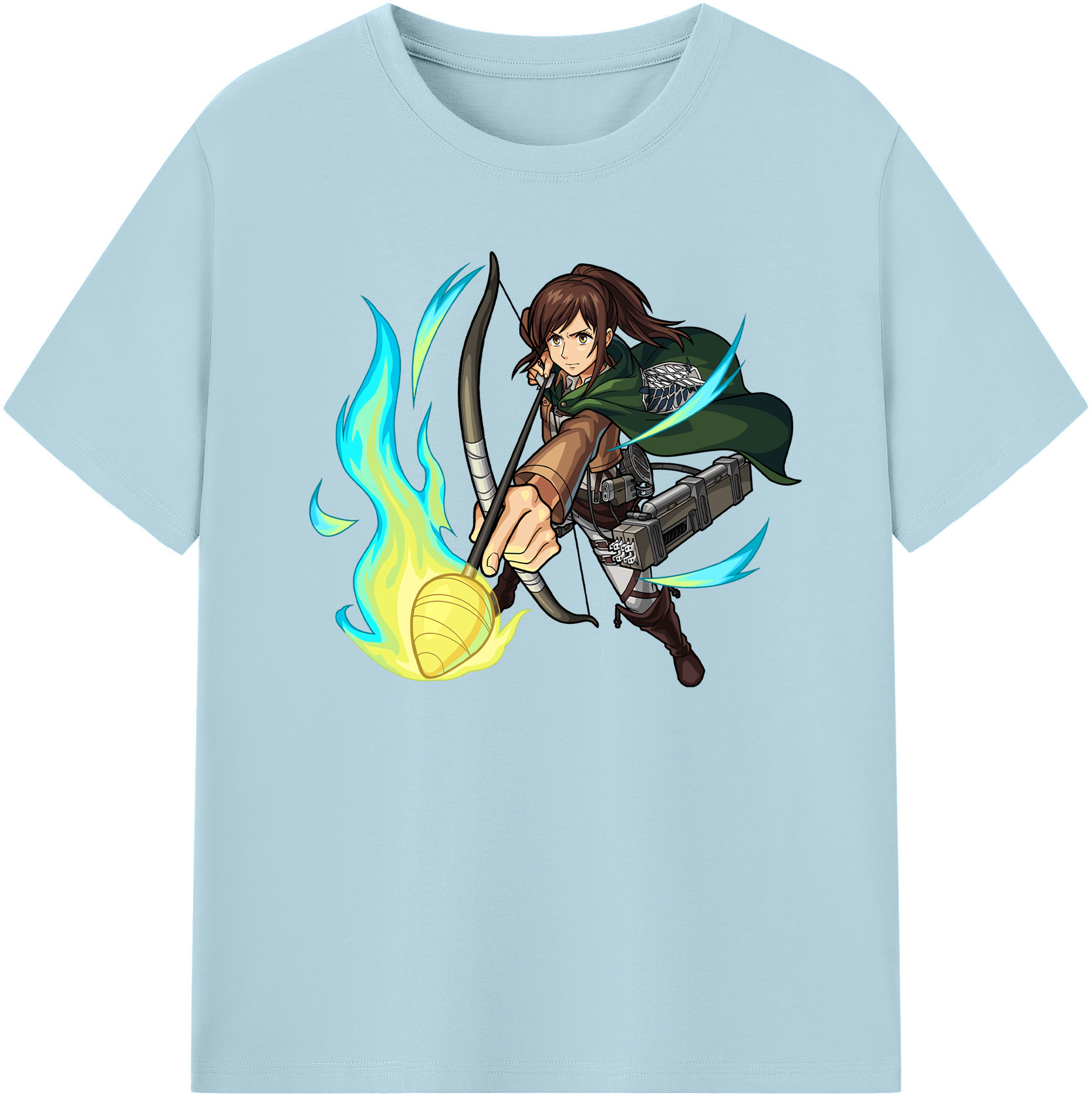 （画像用） 進撃の巨人 サシャ·ブラウス Attack on Titan Sasha Blaus 綿100％半袖Tシャツ（フロントプリント）